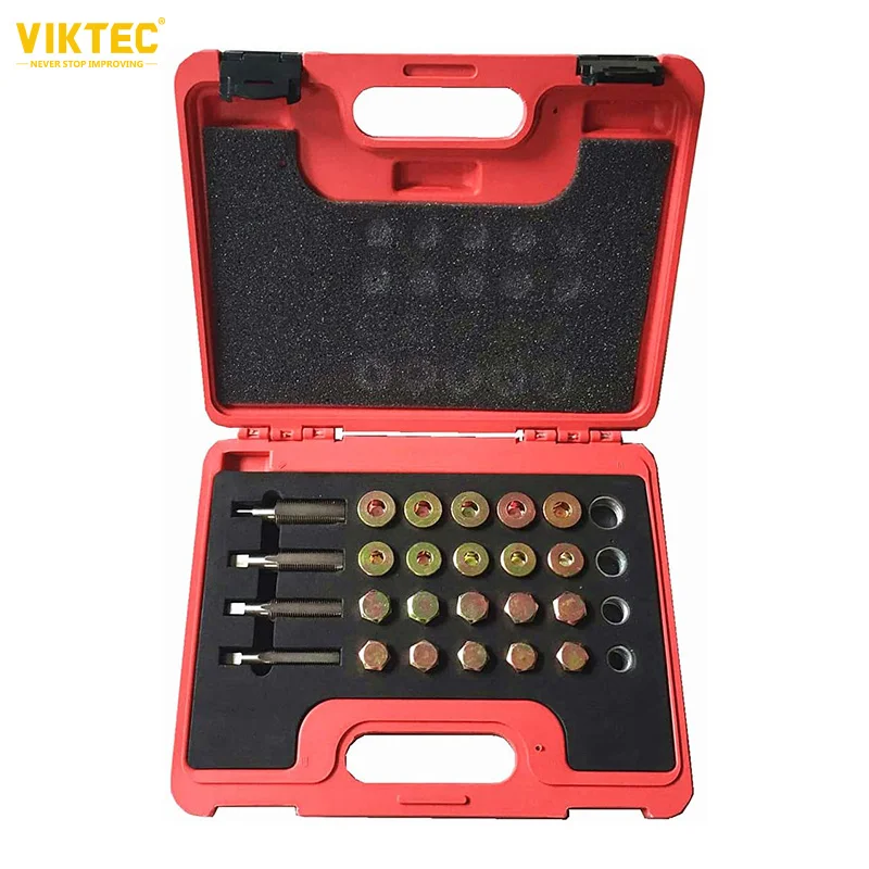 Kit de reparo de rosca de cárter de óleo, kit de reparo de rosca de cárter de óleo, conjunto de ferramentas de plugue de drenagem de caixa de velocidades m13 m15 m17 m20, 64 peças, vt01072