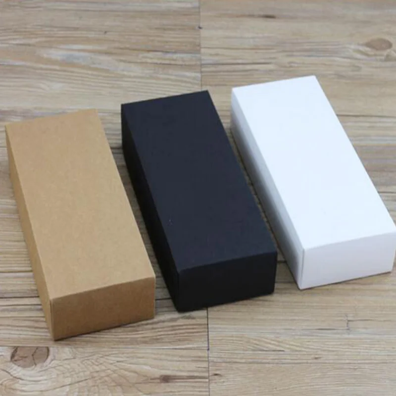 Kraft Black White Gift Carton Cardboard Box Kraft Blank Carton Paper Gift Paper Box With Lid Gift Packaging Box