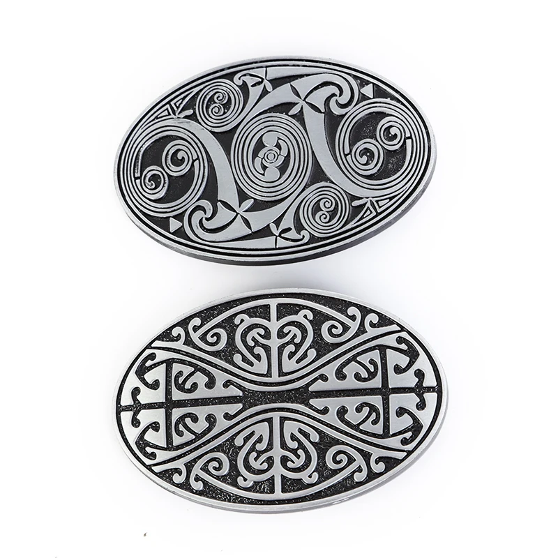 

Western cowboy zinc alloy double color pattern belt buckle