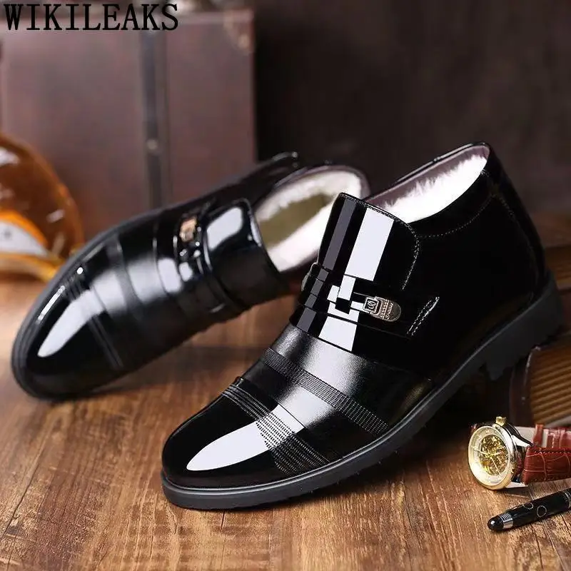 Brown Formal Ankle Boots Man Winter Shoes Men Casual Business Shoes Man Patent Leather Black Mens Dress Boots Chelsea Boots Men