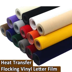 Película de terciopelo de transferencia de calor flocado para máquina de prensado en caliente, papel de impresión HTV para planchar camisetas, 50x100cm, 1 rollo