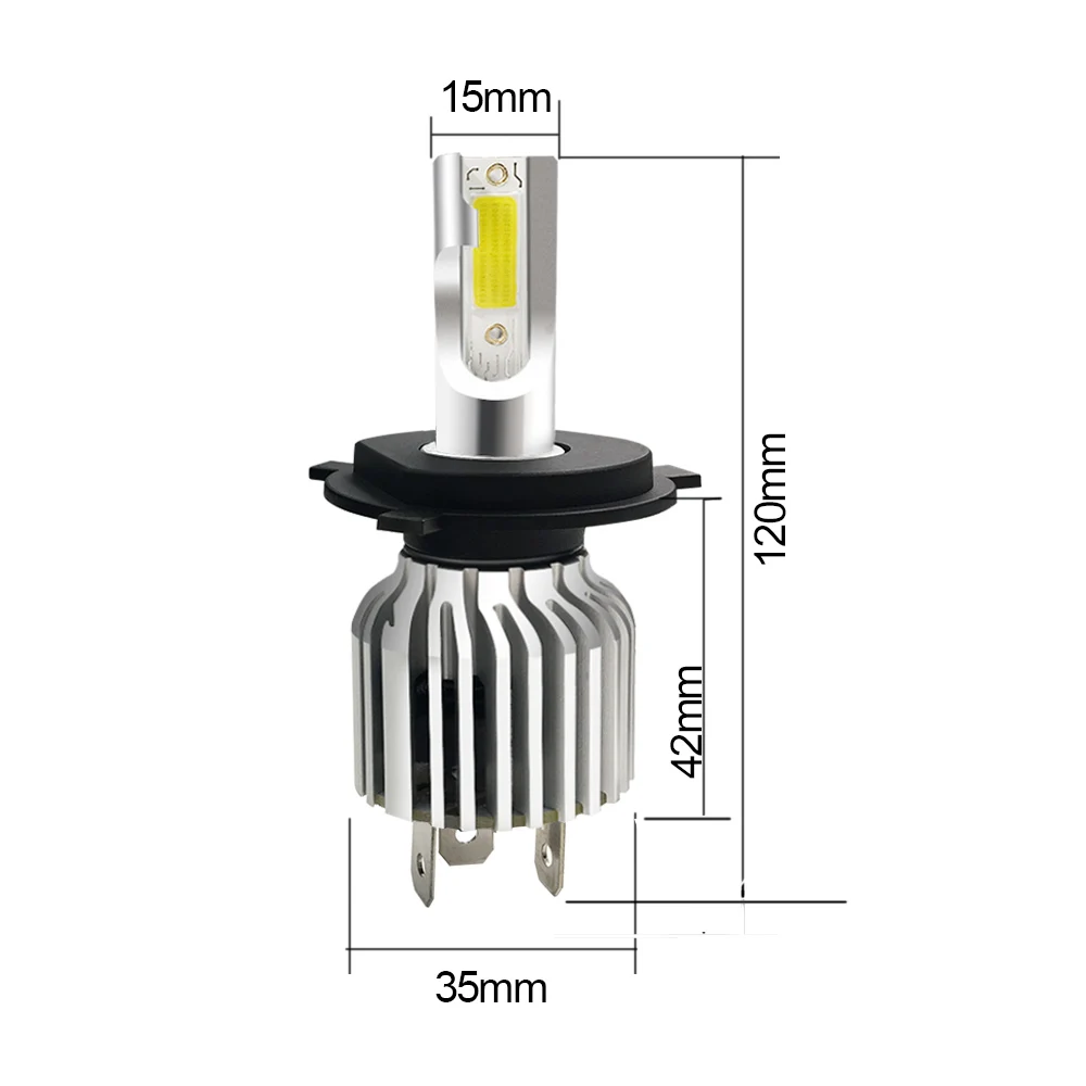 Par de Bombillas LED para faro delantero de coche, lámparas de 12V, 6500K, 12V, 24V, LED Canbus, 13000lm, Branco, H7, H4, H1, HB3, HB4, H11, H8, HIR2