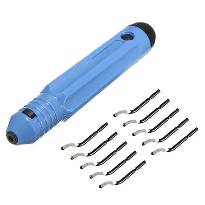 

1 Set Tools Fixed Handle Plastic Burr Pocket Knife NB1100 Scraper+10pc BS1010 Blades Trimming Neaten Deburring Head Cutter