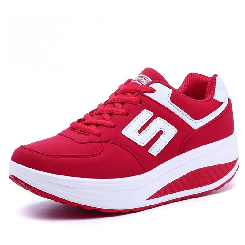 Zapatillas de deporte para mujer, zapatos 2020, cesta de malla transpirable con cordones, plataformas, altura creciente, cuña deportiva