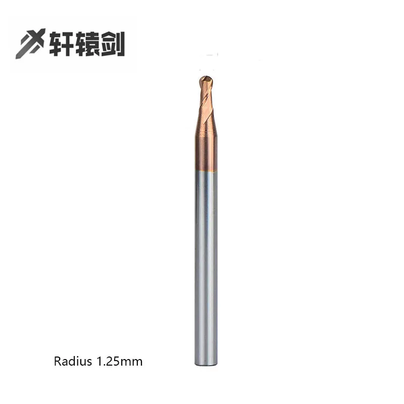 1PC De Extremo Nhà Máy 1 MM 2 MM 3 MM 4 MM 5 MM 6 MM 2 Flauta Espiral de CNC Carburo Cortador De Molino HRC60 R0.5 R0.75 R1 R1.25
