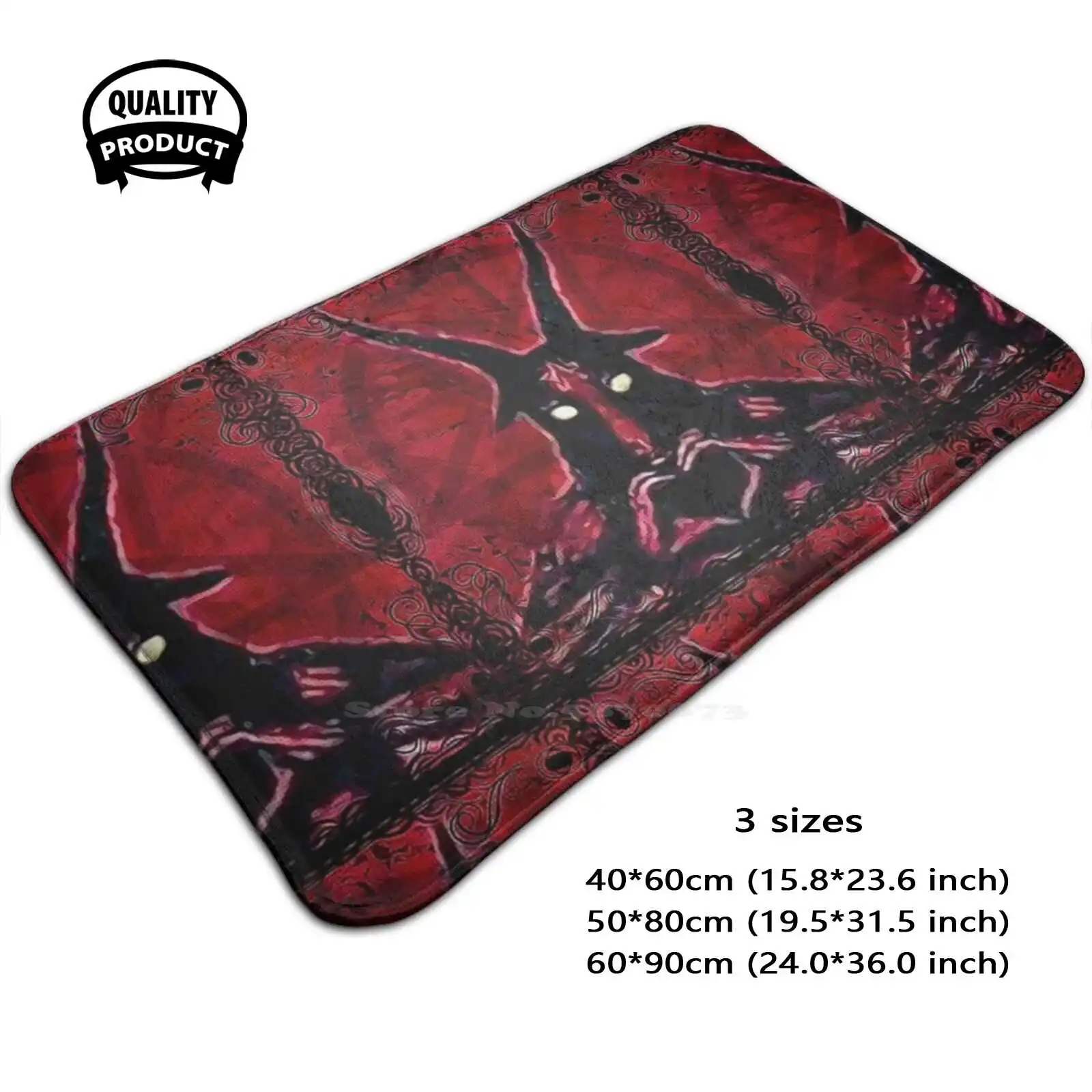 Wenn Sie Metall sind, aber ein gutes Herz haben weiches Kissen nach Hause Teppich Tür matte Auto Teppich Metall Satan Teufel Pentagramm rote Ziege Grunge