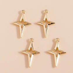 Leslie 8pcs Lovely Gold Color Polar Star Charms for Dangle Earrings Pendants of Necklace Bracelet DIY Jewelry Making Accessories