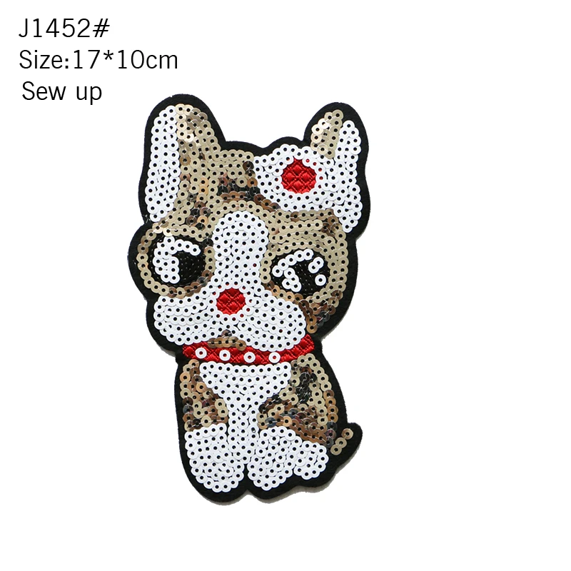 1 Pcs Sequin Superhero Iron Patch Animation Cartoon Animal Dog Cat Clothing DIY Patch Clothing Sticker Sewing Embroidery Badge