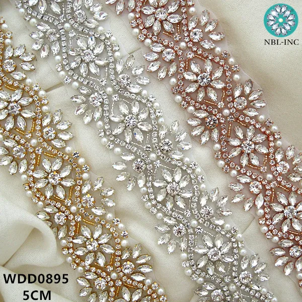 (1 yard) strass nuziale della cinghia oro con il diamante abito da sposa cinghia di cristallo di cerimonia nuziale del telaio per la cerimonia nuziale accessori del vestito WDD0895