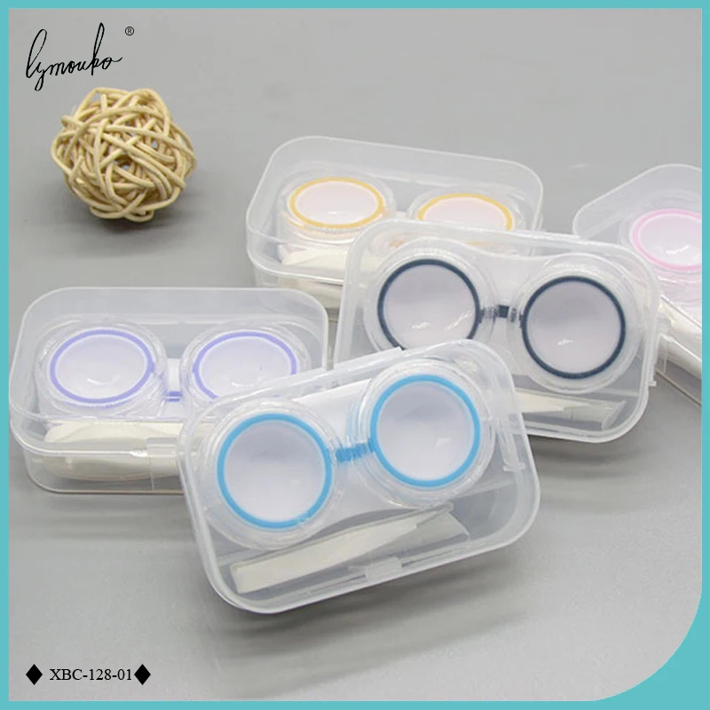 Hotting Sale ABS Multicolor Transparent Portable Contact Lens Case for Women Travel Mini Kit Holder Lenses Box