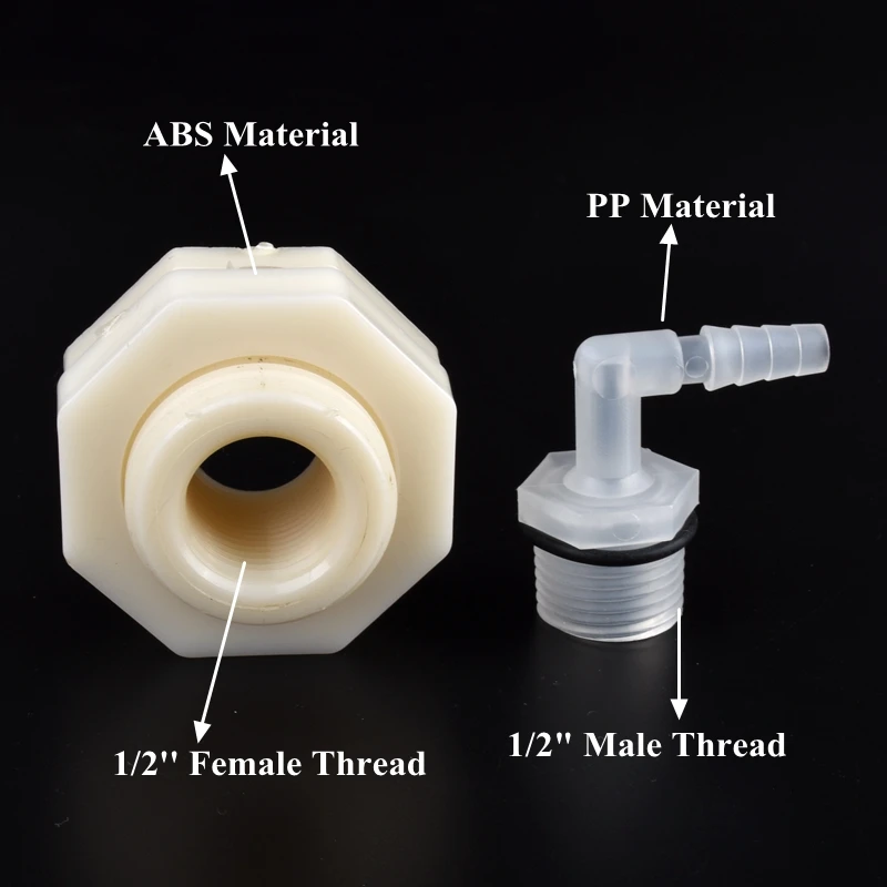 1 Set Plastic 1/2 Inch to 6.4~20mm Elbow Water Tank Connector Aquarium Garden Irrigation Hose Joint Water Pipe 90 Degree Adapter