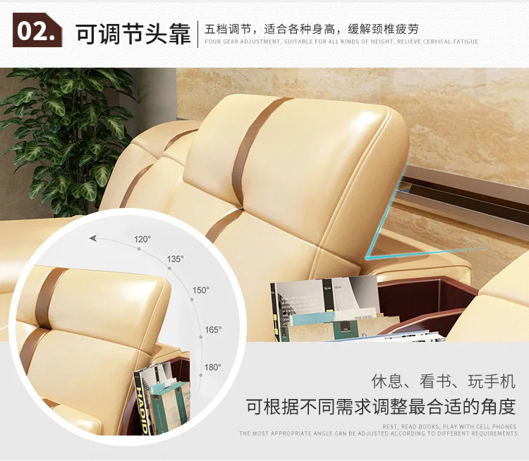 Living Room Sofa storage corner real genuine leather sofas salon couch puff asiento speaker bluetooth canape L shape sofa cama