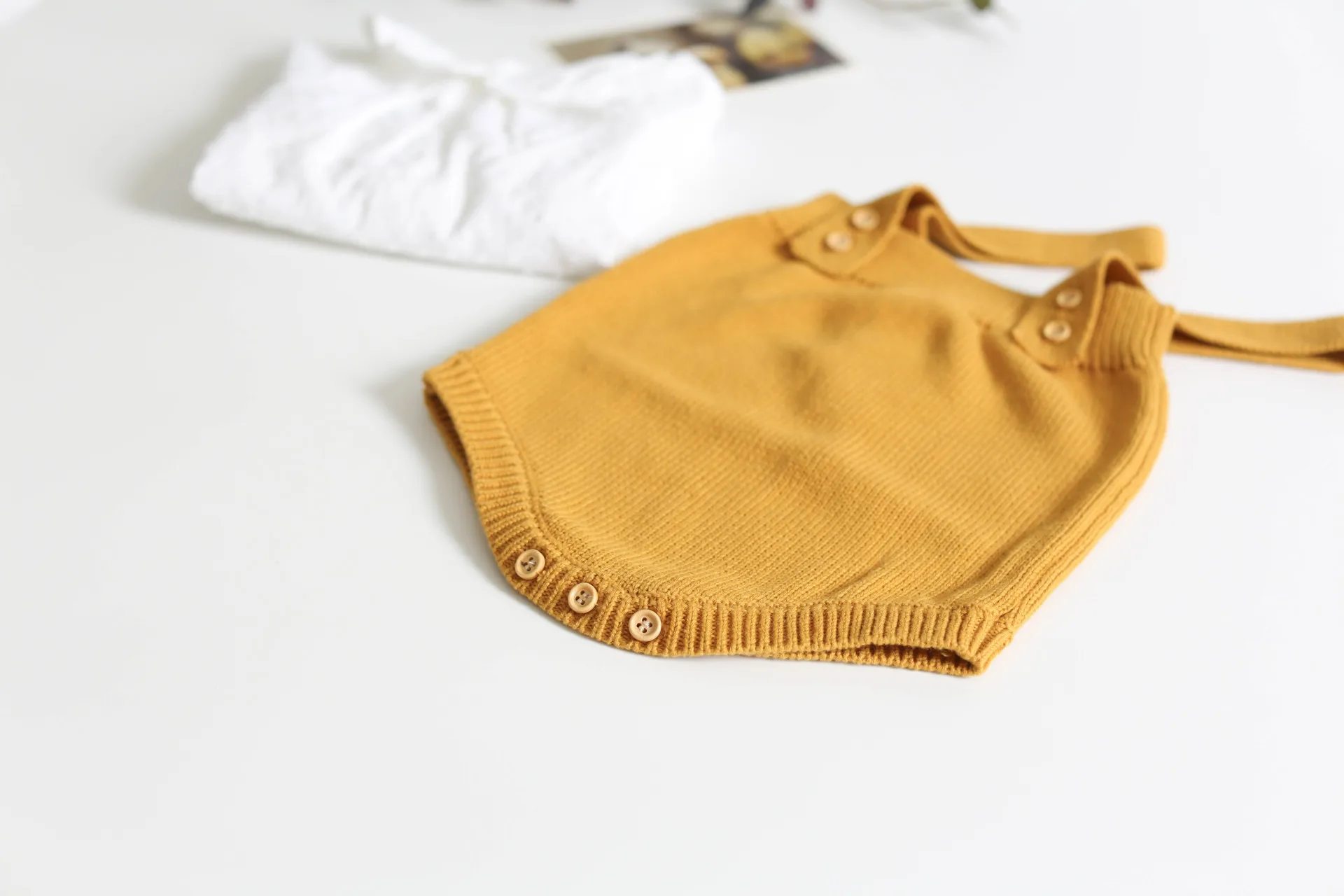 Newborn Baby Girl Boy Bodysuit Knitted Autumn Winter One-Pieces Solid Jumpsuit Sleeveless Overalls Spring Baby Sunsuit Clothing