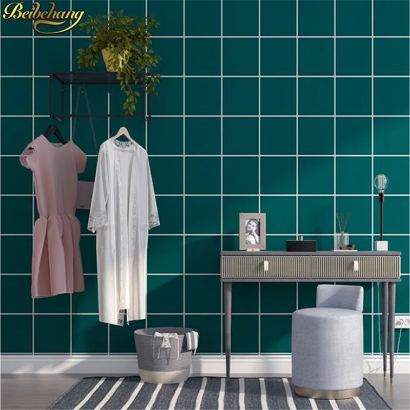 Beibehang Nordic ins صافي الأحمر ورق حائط لحجرة النوم لغرفة المعيشة منقوشة ورق حائط مربع خلفية التلفزيون ثلاثية الأبعاد ورق الحائط ديكور المنزل