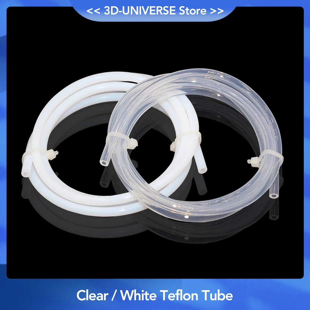 1 Meter 3D Printer Imported Clear / White PFA PTFE Tube PiPe J-head Hotend RepRap Rostock Bowden Extruder 2x3 2x4 3x4 4x6