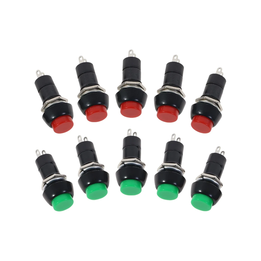 100 قطعة PBS-11A 2PIN البلاستيك 12 مللي متر دفع زر الإغلاق التبديل الذاتي قفل 3A 150 فولت الأحمر الأخضر عشوائي أرسلت افتراضيا