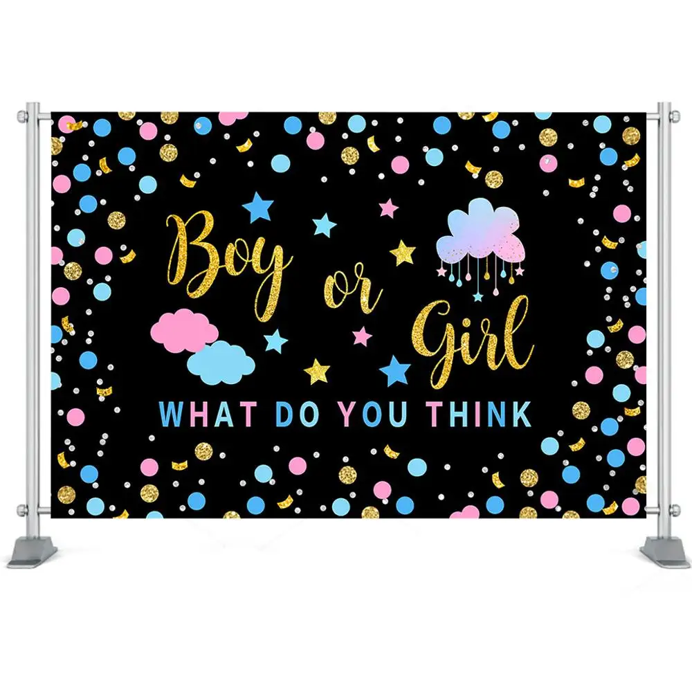 Donut gênero revelar festa pano de fundo menino ou menina gênero revelar festa decoração rosa azul donut chá de fraldas banner