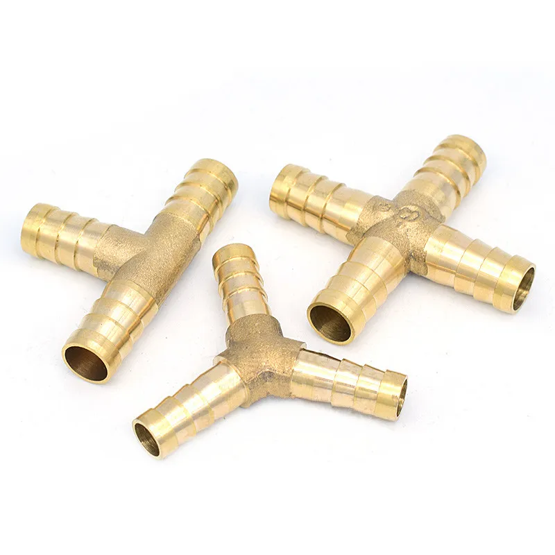 Brass Barb Pipe Fitting 2 3 4 way connector For 4mm 5mm 6mm 8mm 10mm 12mm 16mm 19mm hose copper Pagoda Water Tube Fittings