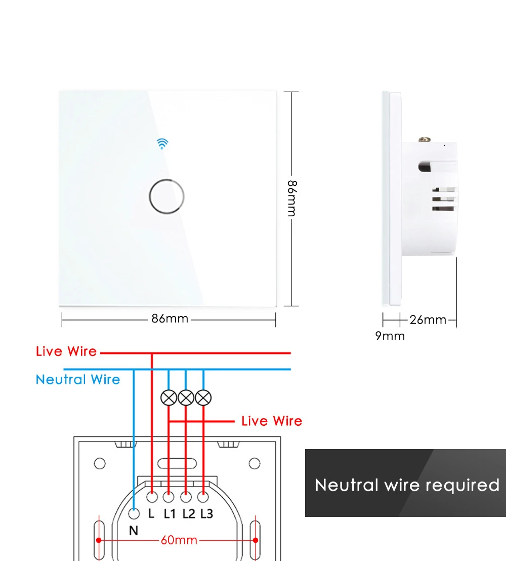 Szaoju Tuya WiFi Touch Switch Light Wall Smart Switch Universal For EU Smart Home Life Alexa Google Home 433RF Remote ​1/2/3Gang