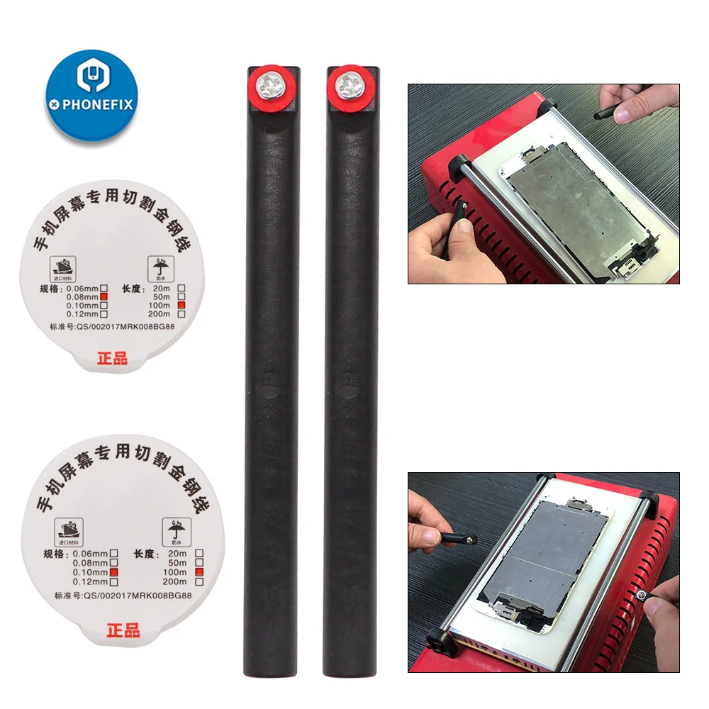 PHONEFIX 0.08 millimetri 100M Diamante Molibdeno Filo di Taglio Linea di Display LCD Separatore Schermo Set di Strumenti di Riparazione