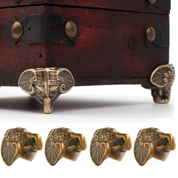 4 Pcs 28*23mm Vintage Style Elephant Trunk Corner Brackets Jewelry Box Wooden Case Leg Protective Decorative
