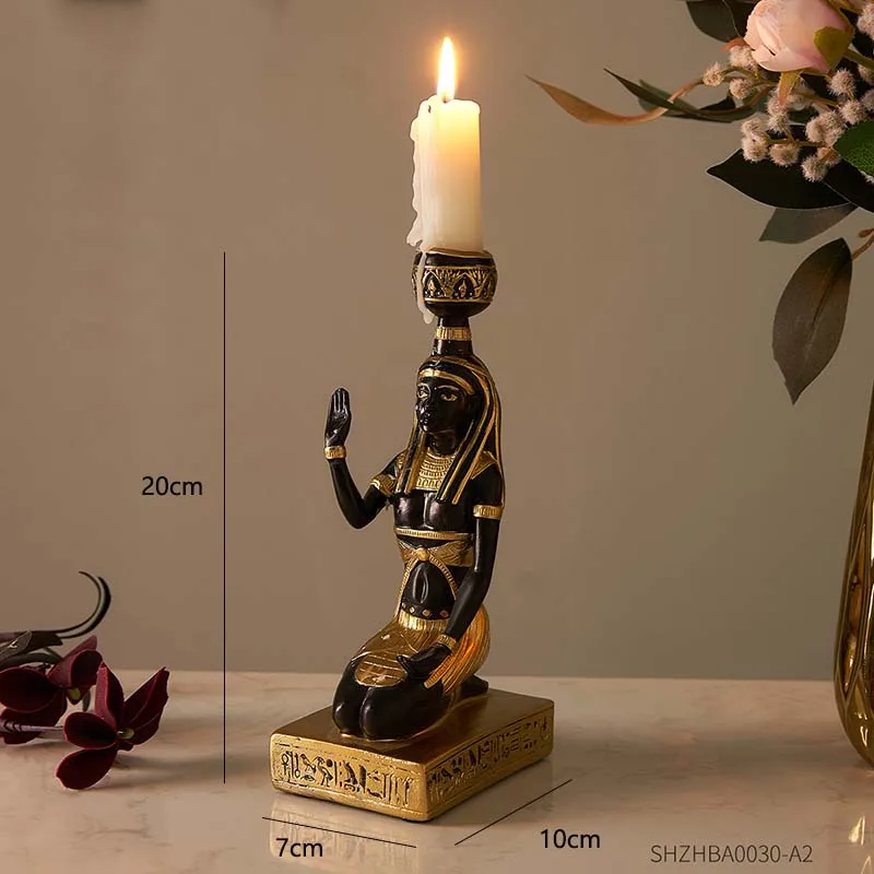 Ancient Egyptian Anubis Cat Sphinx Candle Holder