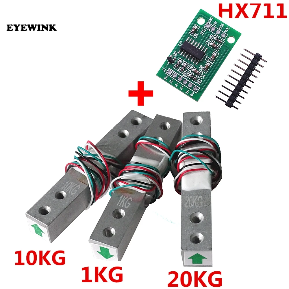 Load Cell 1KG 10KG 20KG HX711 AD Module Weight Sensor Electronic Scale Aluminum Alloy Weighing Pressure Sensor