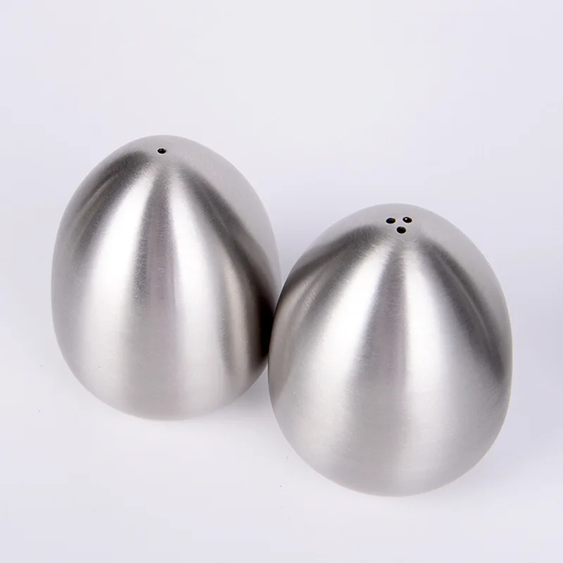 1 Pcs Durable Stainless Steel Egg-Shaped Salt Pepper Shaker Table Server Kitchen Tool xobw