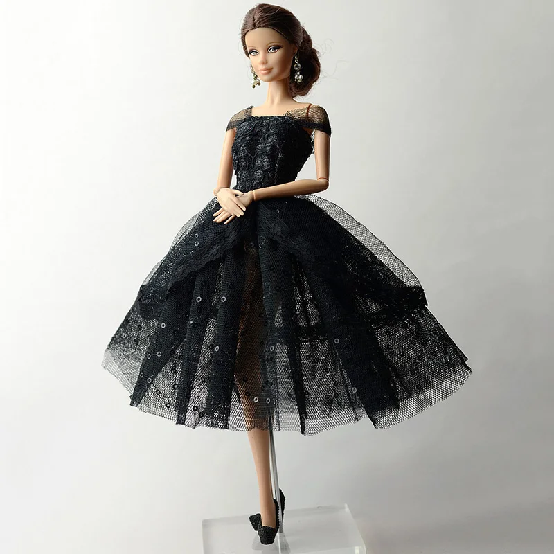 Handmade Fashion Doll Clothes Black Series Skirts Party Skirts Formal Dress Elegant Doll Dresses for 1/6 Doll Accessories