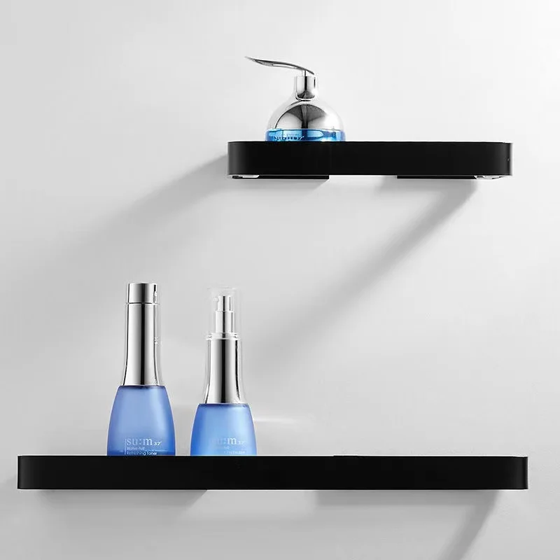 Bathroom Shelf Aluminum Square Shower Shelf Glass Shower Shelf Black Finish Storage Basket Storage Rack Bathroom Accessory
