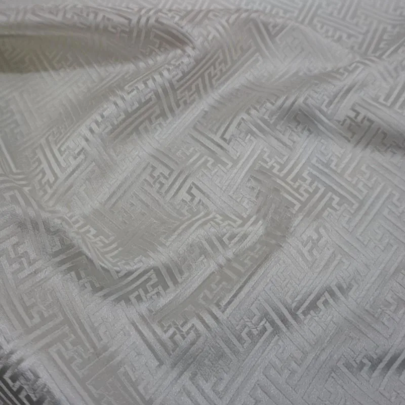 High quality white  yard dyed jacquard damask fabric for coat curtain table cloth sofa cushion upholstery patchwork  DIY cloth
