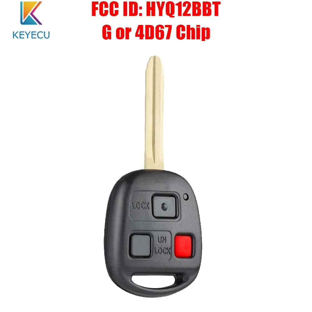 

Keyecu 3 Button ASK 314MHz Remote Key 4D67 / G CHIP for Toyota FJ Cruiser Land Cruiser 2003-2009 FCC ID: HYQ12BBT TOY43