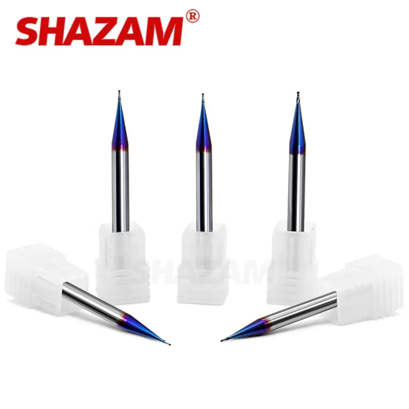 SHAZAM HRC70 2F Nano-Beschichtung, Flachboden/Kugelkopf, Mikrofräser aus Wolframstahl-Hartmetall, CNC-Mechanische Bearbeitungswerkzeuge – Detail 4