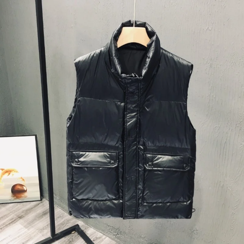 Vesten Winter Heren Mouwloos Donsjack Outdoor Warm Stand Kraag Vest Slim Fit Casual Vest Mannen Bovenkleding Plus Size 5XL