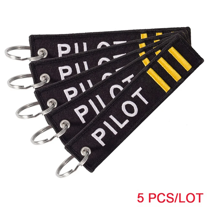 5PCS/LOT Remove Before Flight Pilot Key Chain Tag Embroidery Co-Pilot Engineer Flight Crew Keychains for Aviation Gift Key Ring