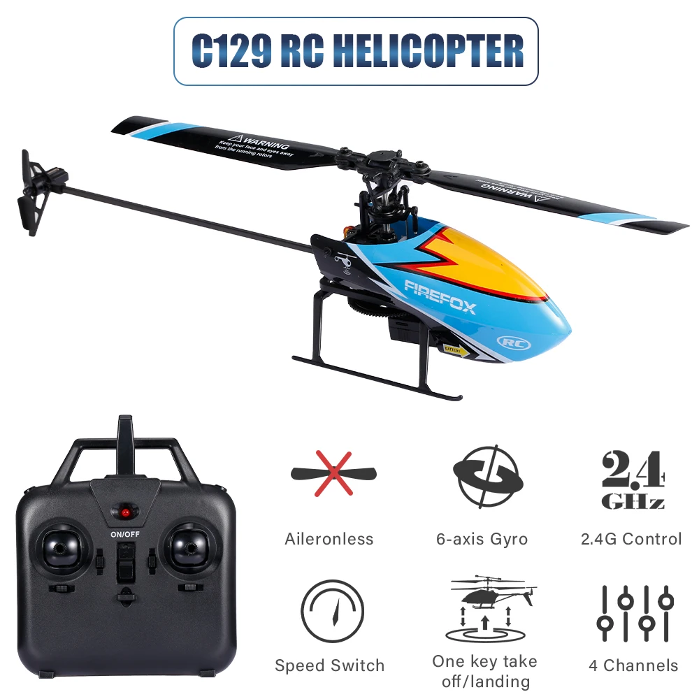 RC EAR C129 4CH 6-axis Gyro Mini RC Helicopter Toys Gift for Adult Kids VS C119 / V911S Upgrade Version