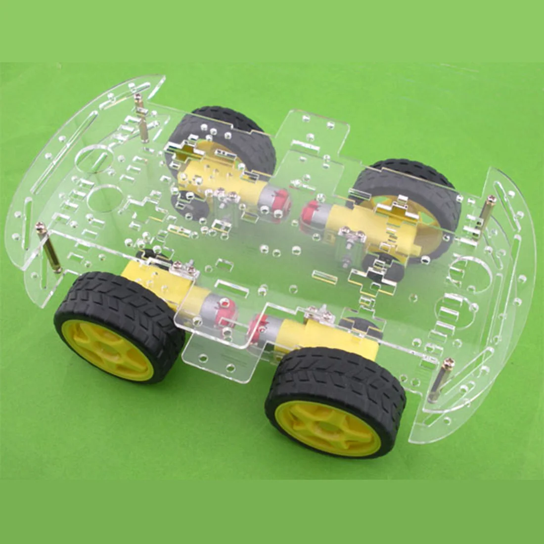 Feichao 4WD Robot Thông Minh Ô Tô 2 lớp Acrylic Khung Xe Bộ Dụng Cụ 4 Bánh Xe Dành Cho Giáo Dục Công Cụ Dạy Học