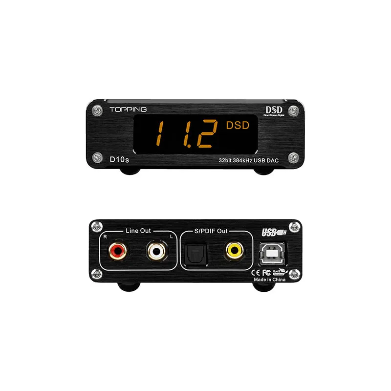 Imagem -04 - Topping-decodificador Digital D10s Usb Dac Hifi Spdif Amp 256dsd Xmos Xu208 Amplificador de Áudio