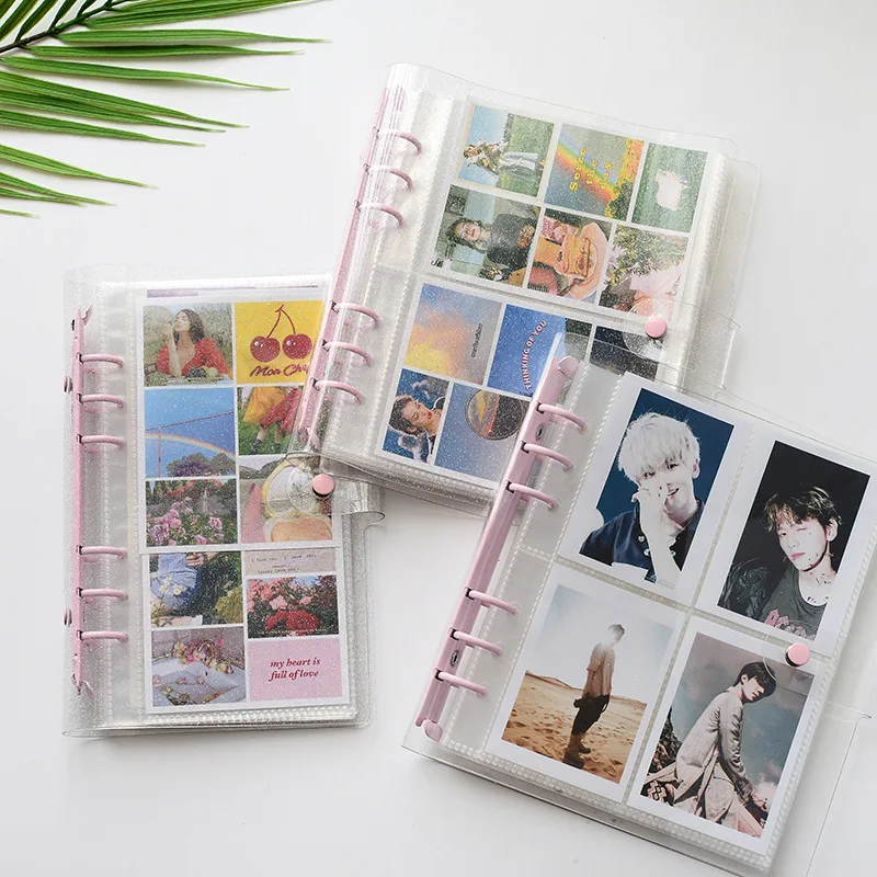 SKYSONIC 3/5 Inch PVC Portable Photo Album +25pc Refill Bags 100/200 Pockets For Mini Instax & Name Card 50s Binder Cards Holder