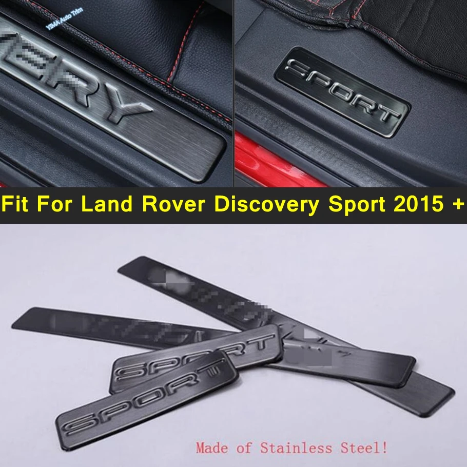 Lapetus Auto Styling Inner Door Scuff Plate Door Sill Cover Trim 4 Pcs For Land Rover Discovery Sport 2015 2016 2017 2018 2019