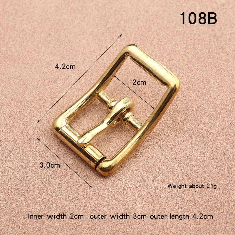 Solid Brass Metal Belt Buckle 20mm Belt Buckle For Women Stainless Steel Single Pin Belt Half Buckle DIY Leather Craft Buckle