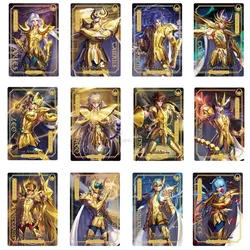 12pcs/set Saint Seiya Myth Cloth 30th Anniversary Limited Shining Card Exclusive Gold Saint Figure Card Commemorative Car Toys