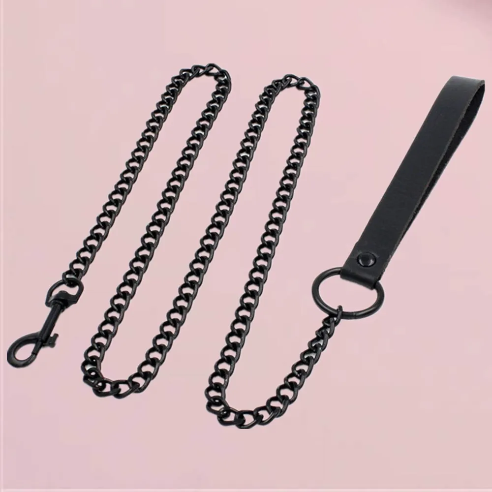 B.CYQZ Bdsm Chain Toys PU Leather Collar Cospaly Slave Sexy Accessories Women Choker Necklace Bondage Traction Rope Couples Game