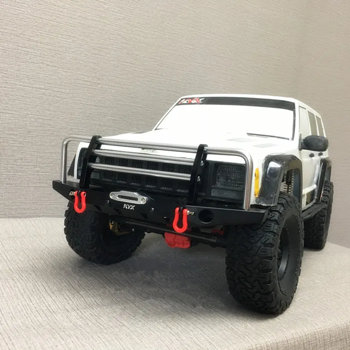 Zderzak przedni KYX Racing Alloy ze światłami LED Ulepszenia części do gąsienic 1/10 RC Axial SCX10 II 90046 Traxxas TRX-4 TRX4