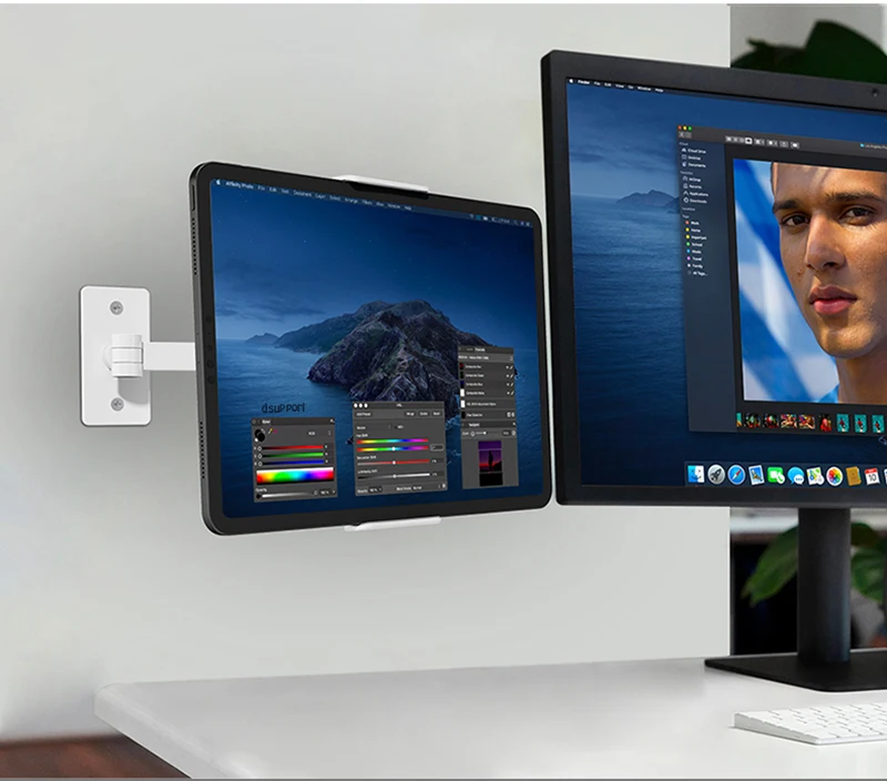 Настенное потолочное крепление для планшета, для кухни, Складная регулируемая подставка для планшета 5-13 дюймов для телефона, планшета и ipad