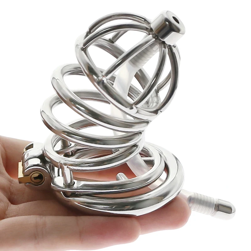 

BDSM Sex Toy For Men Cock Cage Male Stainless Steel Chastity Device Belt Metal Cock Cage Prison Extreme Cock Lock Restraint Ring