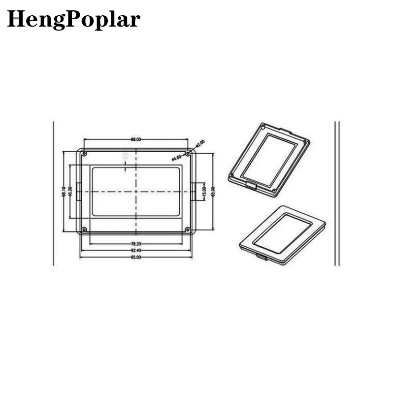 10pcs 12864 Liquid Crystal Display Shell Instrument ABS Flame Retardant Plastic Outer Frame Instrument Case LCD Screen Casing