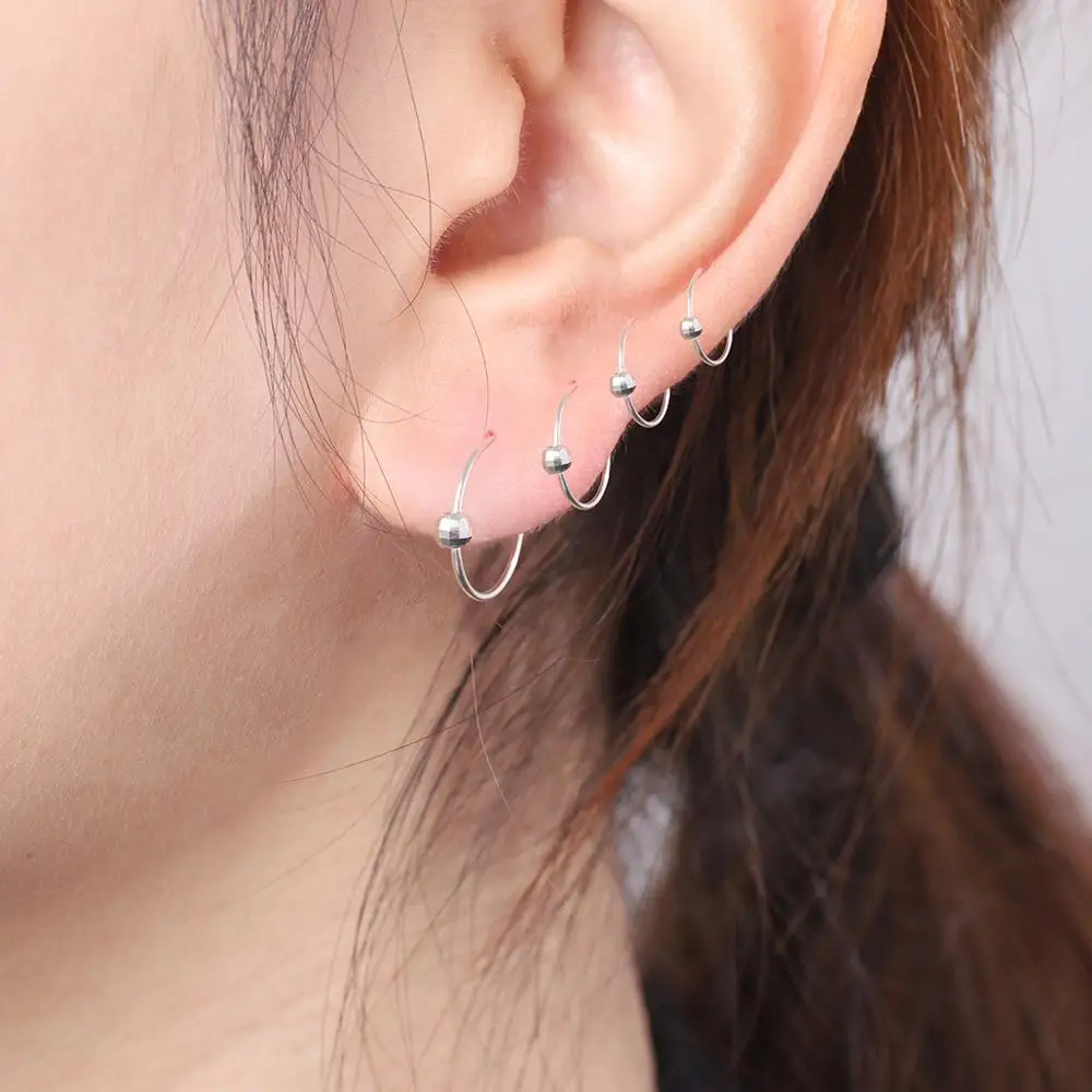 1pair Punk Simple Ear Bone Round Circle Hoop Earrings For Women Mini Small Hoop Earrings Ear Ring Buckle Piercing Jewelry Gifts