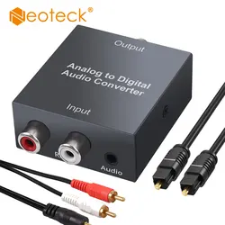 Neoteck analogowego na cyfrowy konwerter Audio z Audio Stereo kabel kabel optyczny 2RCA R/L lub 3.5mm Jack Aux do Toslink SPDIF