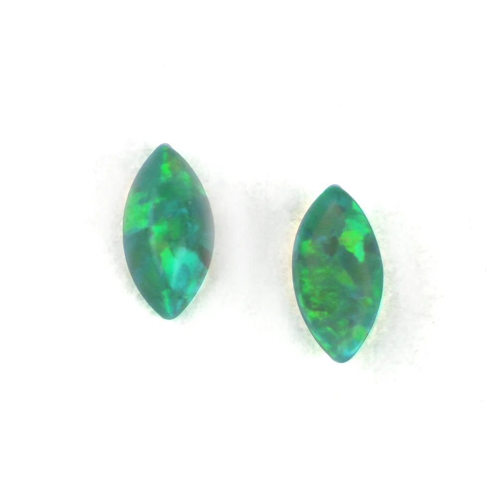 2*4mm 3*6mm Green Resin Stone Marquise Cut Cabochons OP11 Synthetic Fire Opal Green Gemstone